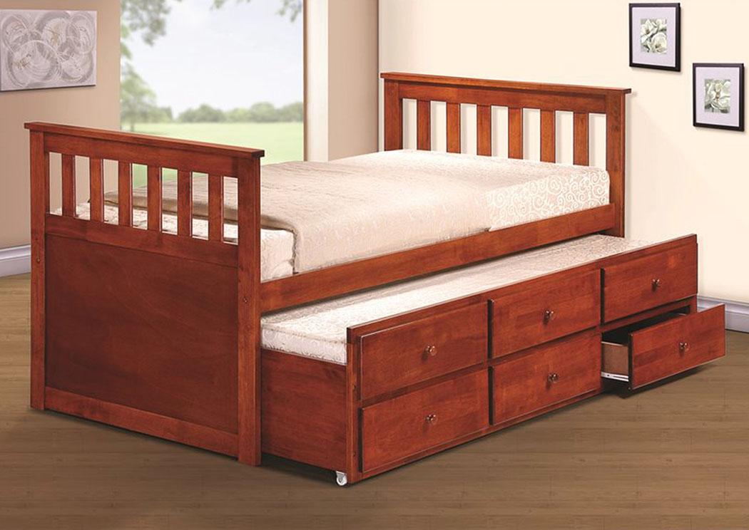 Captain's Bed With Trundle And Drawers,Home Source