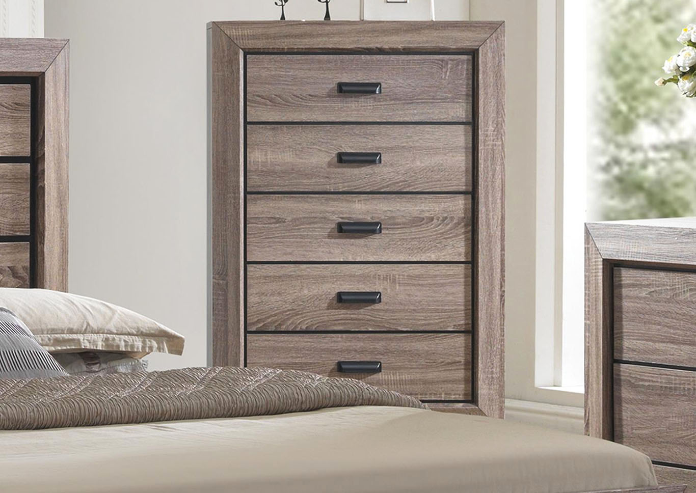 Chad Warm Grey Chest,Home Source