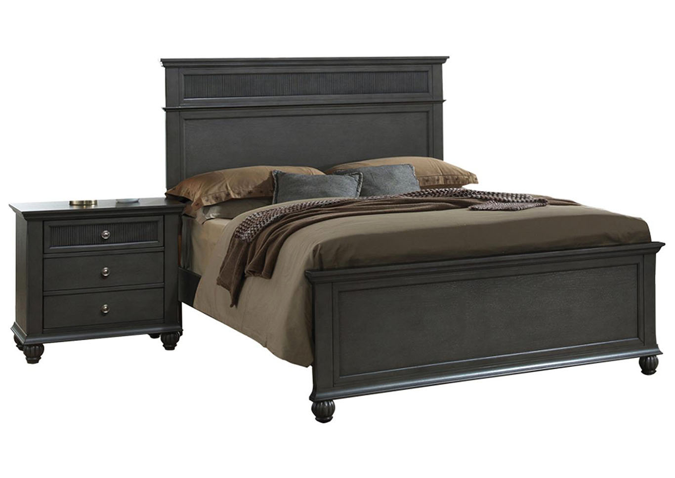 Adler Graphite Queen Panel Bed,Home Source