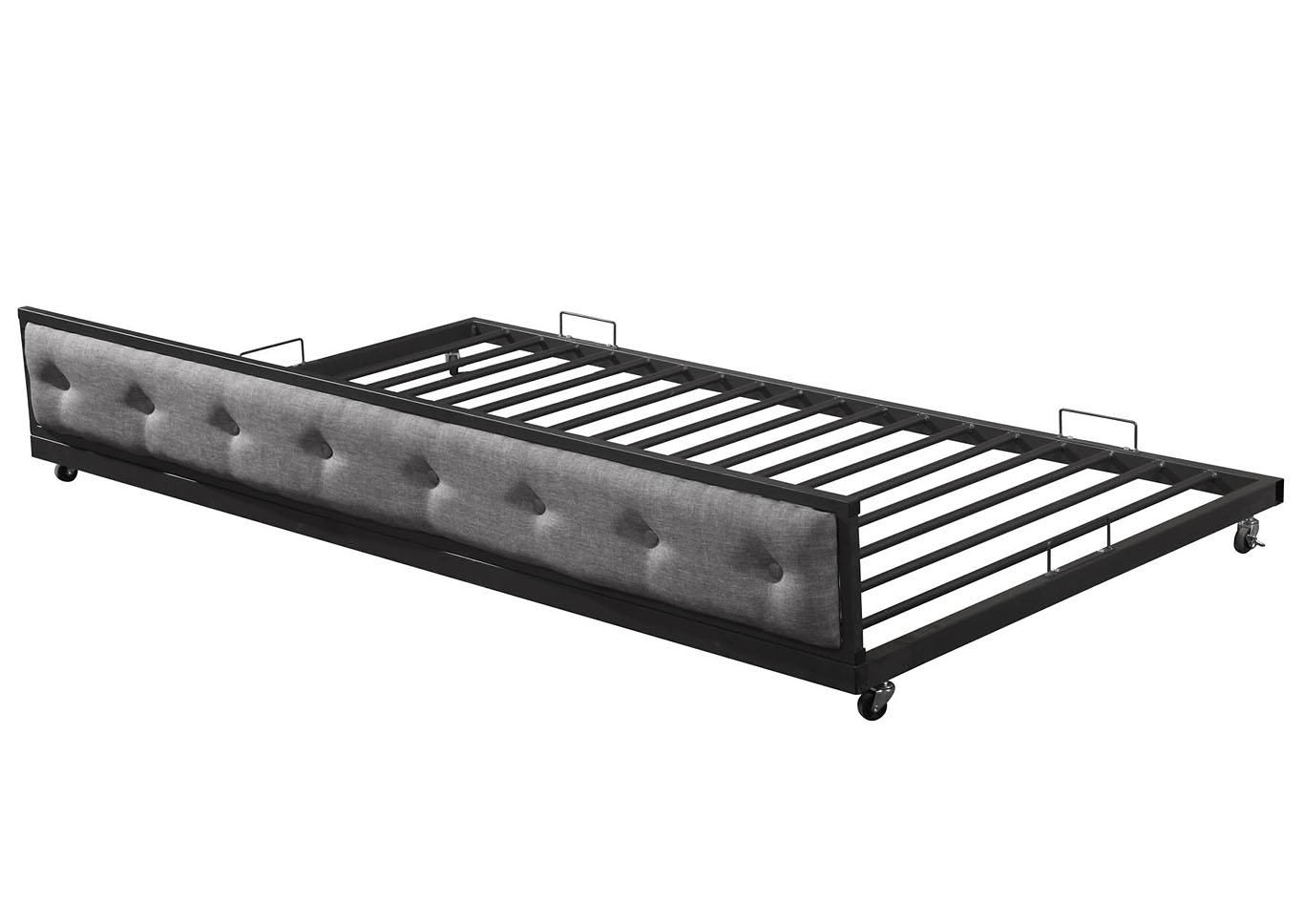 Henry Grey Twin Size Metal Trundle Bed,Home Source