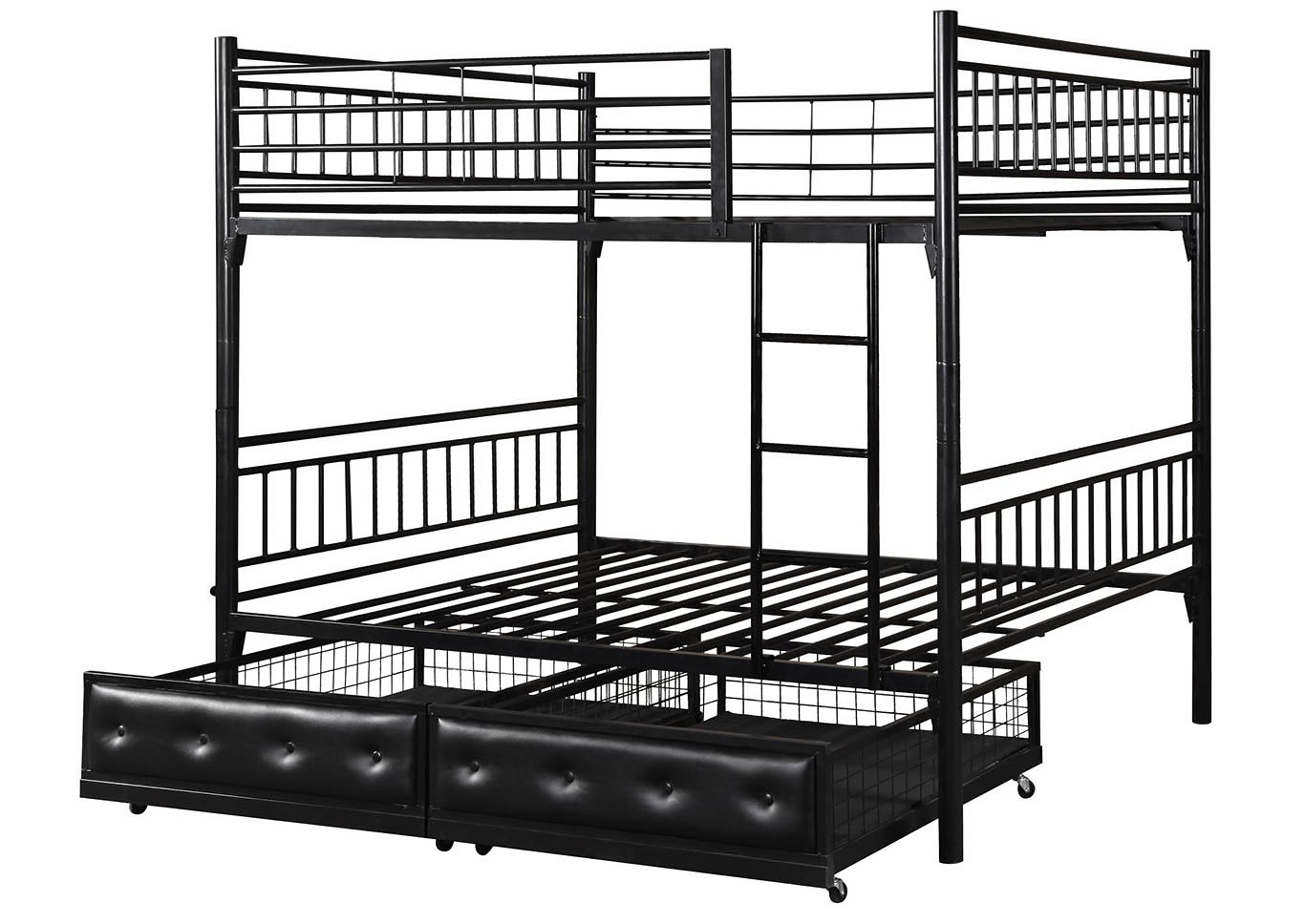 June Black Twin/Twin Bunk Bed w/Storage,Home Source
