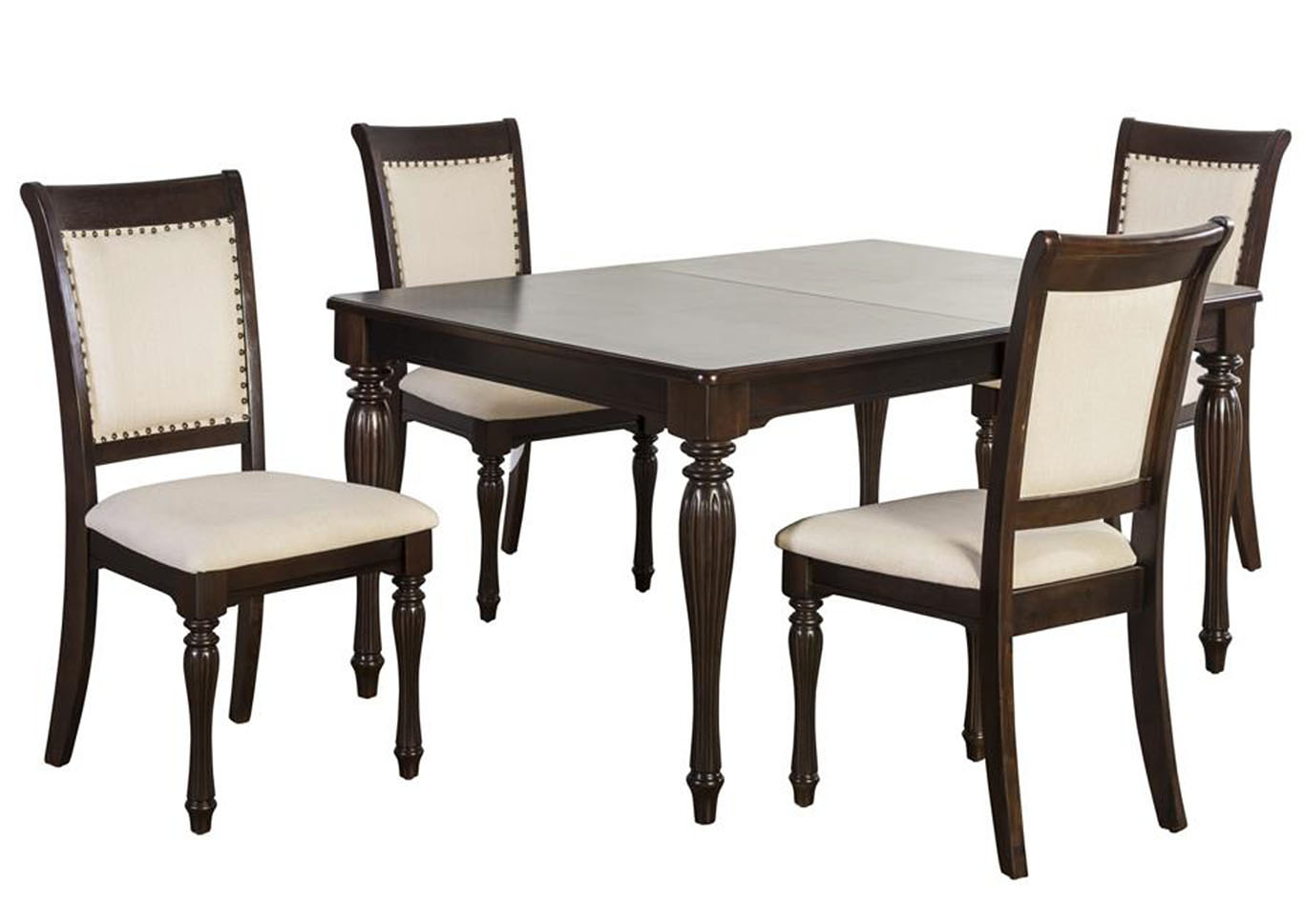 Penelope Cherry 5 Piece Dining Set (Table 4 Chairs),Home Source