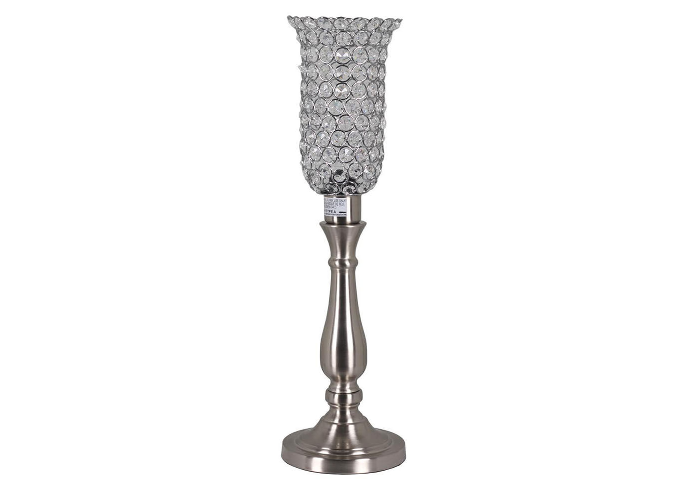 Silver Table Lamp (Beaded Shade),Home Source