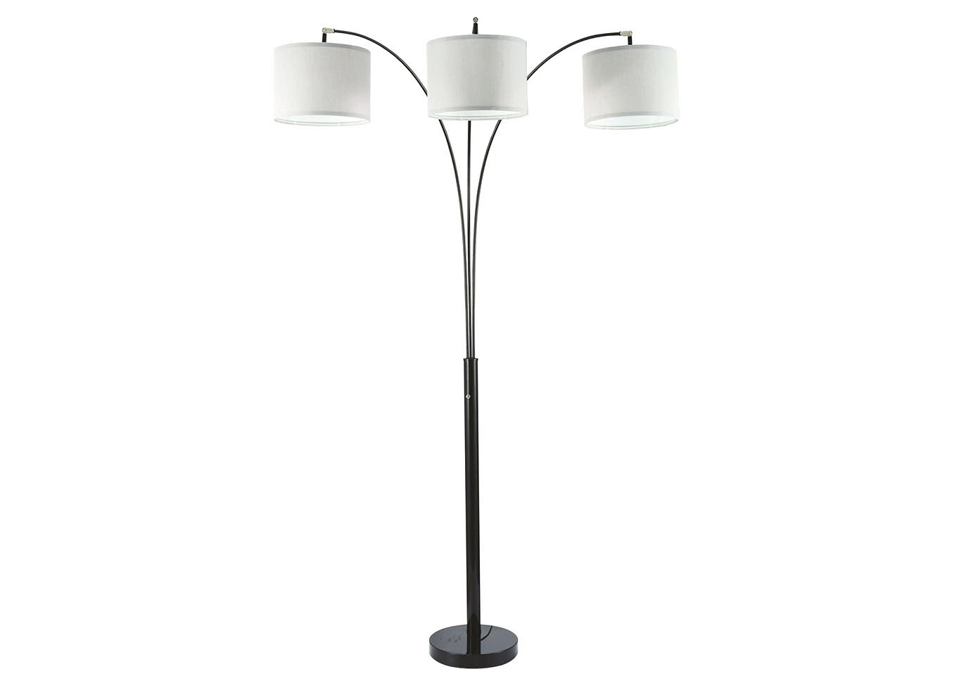 Grey Shade/Black Base Floor Lamp,Home Source
