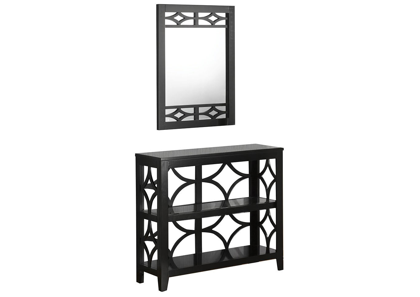 Coconut Grove Black Mirror & Console Table,Home Source