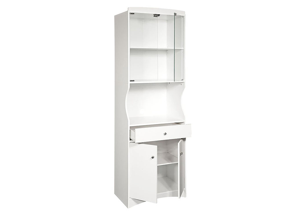 White Micro Cart w/ Glass,Home Source