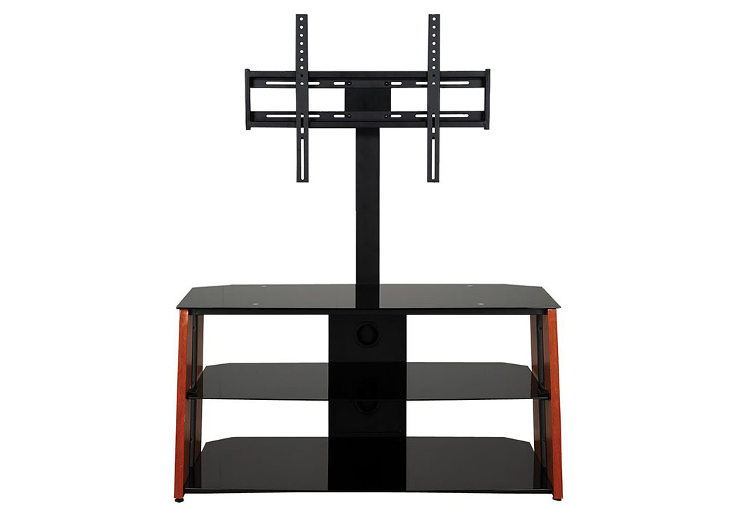 Black/Wood TV Stand W/ Mount,Home Source