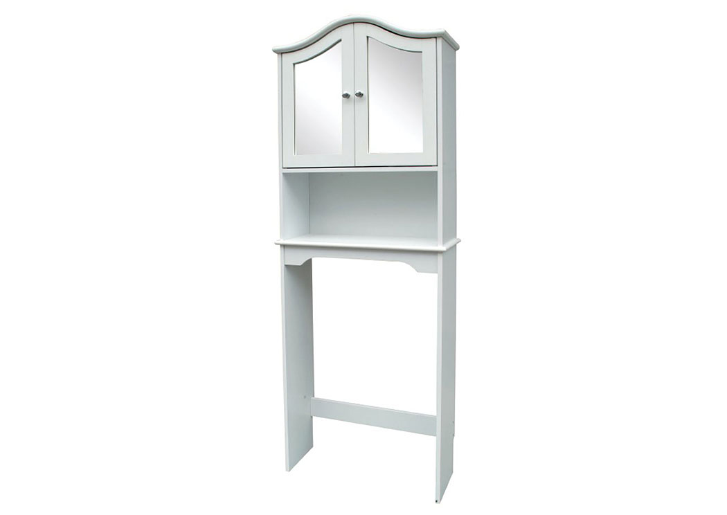 White Mirrored Bathroom Space Saver,Home Source