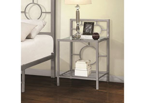 Metal Silver Night Stand