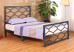 Silver Metal Bed