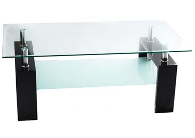 Clear/White Glass Coffee Table