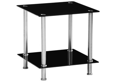 Black Glass Rectangle Corner Table
