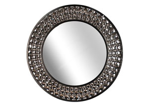 Image for Clear & Black Wall Mirror-Jeweled Mirror