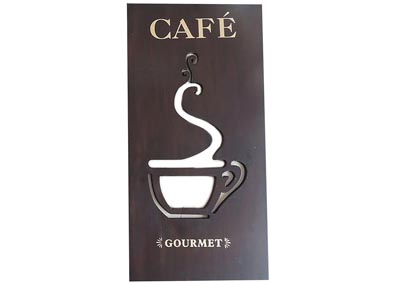 Image for Oak Wall Decor - Rectangle w/Coffee Cutout