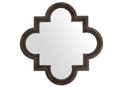 Image for Dark Brown Wall Decor - Four Point Circle Mirror