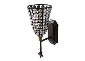 Image for Bronze & Silver Wall Sconce Jeweled