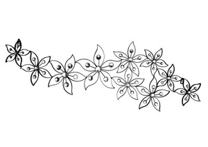 Image for Silver Wall Decor Jeweled Flowers