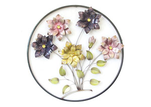 Image for Multi Wall Decor Circle Frame w/Flowers