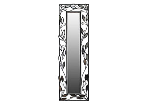 Image for Black & Silver Wall Mirror Rectangle w/Leaves