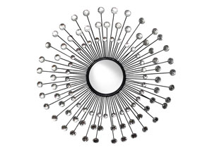 Image for Silver Wall Mirror Circlular Lines w/Jewels