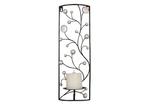 Silver & Bronze Wall Sconce Vines in Rectangle Frame