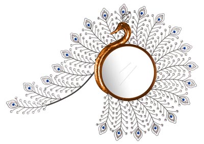 Image for Gold Wall Mirror Peacock