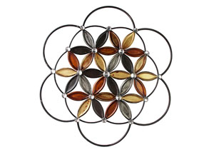 Image for Silver & Gold & Burnt Orange Wall Decor Geometric Design