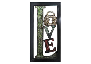 Image for Multi Teal Wall Decor Love
