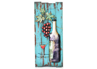 Image for Turquoise/Purple Wall Decor-Bottle On Board