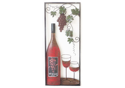 Image for Red/Green Wall Decor-Wine w/2 Glasses R