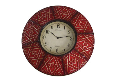 Image for Red Wall Clock 8 Paneled