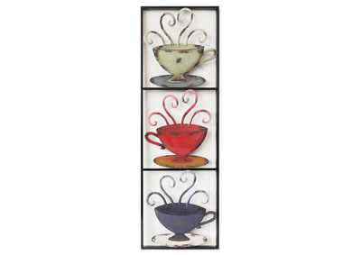 Image for Multi Wall Decor-3 Tea Cups In Rectangle L