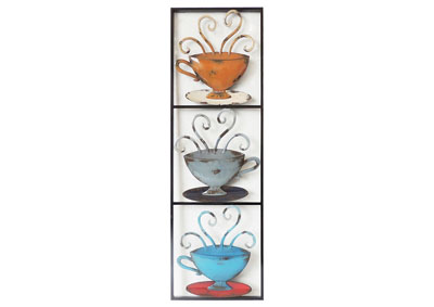 Image for Multi Wall Decor-3 Tea Cups In Rectangle R
