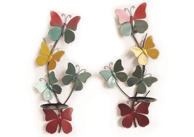 Image for Multi Wall Decor-Butterfly Candle Holders