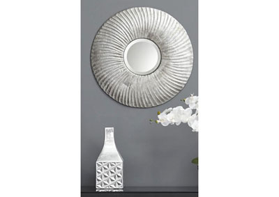 Image for Silver Wall Decor- Metal Wall Mirror