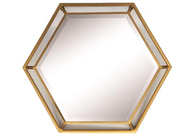 Image for Gold Hexagon Wall Mirror