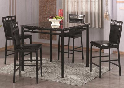Black Counter Height Table & 4 Chairs