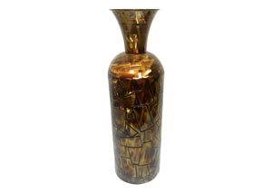 Gold Table Top Metal Trumpet Vases