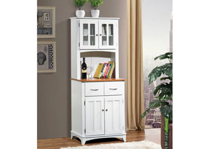Image for White/Cherry Tall Microwave Cart