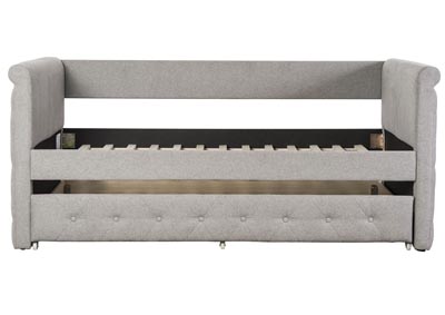 Grey Tufted Day Bed w/Trundle