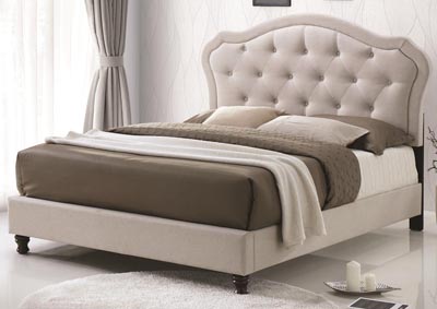 Image for Mariah Ivory Upholstered Queen Bed