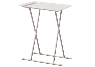 Image for Tiffany White Folding Snack Table w/Plastic Tray