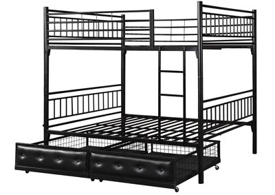 Henry Black Bunk Bed Full/Full w/Drawers