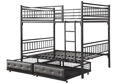 Image for Henry Grey Bunk Bed Full/Full w/Storage Box Drawers