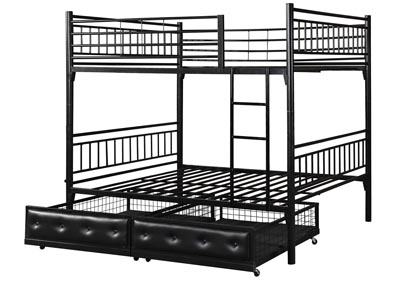 Image for June Black Twin/Twin Bunk Bed w/Storage