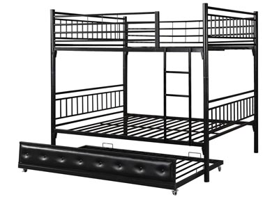 Image for June Black Twin/Twin Bunk Bed w/Trundle
