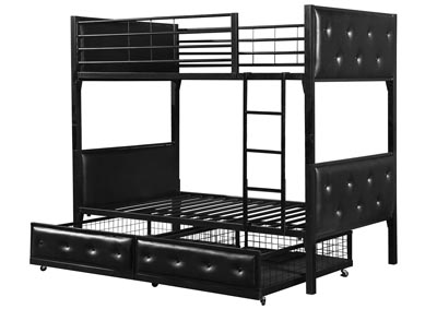 Image for Brielle Black Twin Bunk Bed w/Drawers