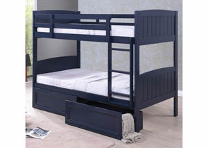 Image for Twin/Twin Blue Wood Bunk Bed