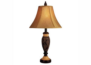 Brown Polyresin Table Lamp