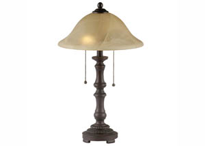 Image for Bronze Polyresin & Glass Table Lamp